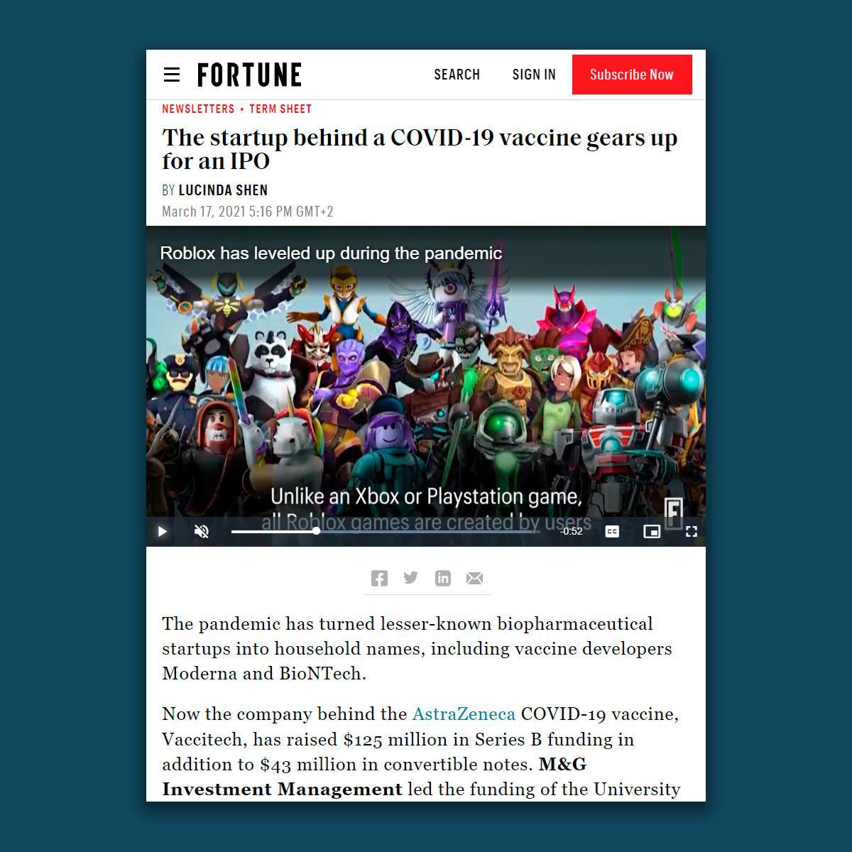 MovchanAgency's tweet photo. Funding announcement landed in Fortune Termsheet #pr #publicrelations #fundinground #seriesa #startuppr #digitalpr https://t.co/eeg8FJHcKu