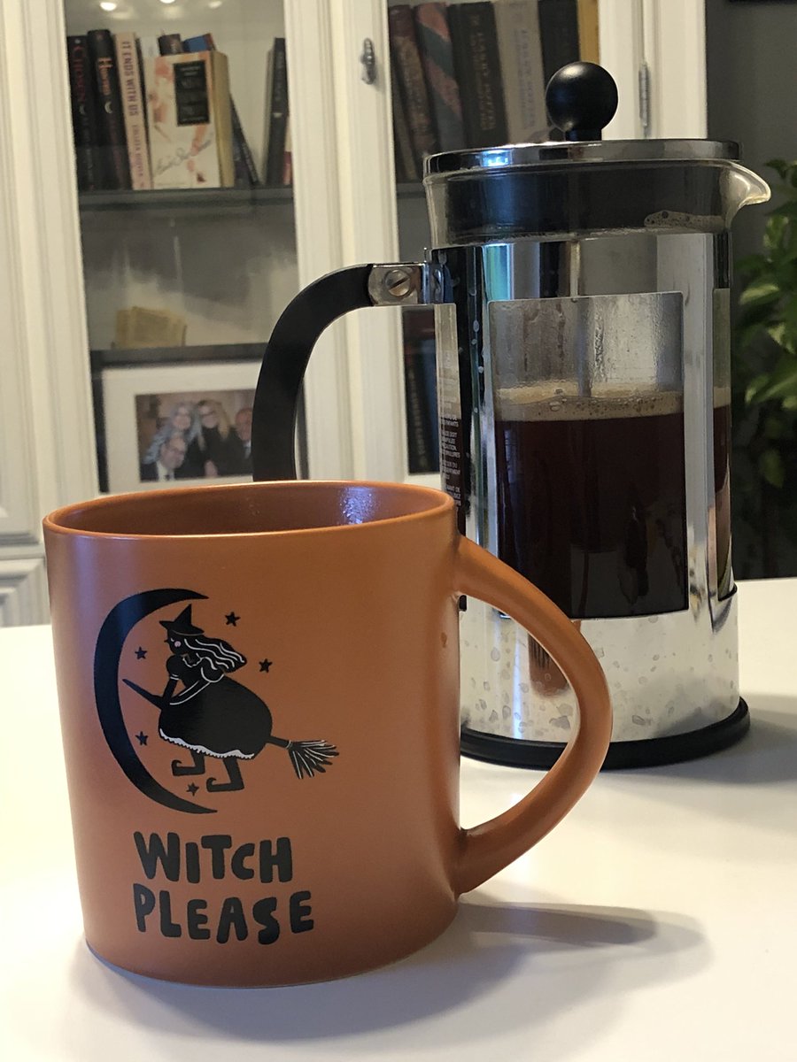 SuzanneMWinslow's tweet photo. I broke in the new mug early. Pumpkin spice in the press. Bargain coffee! #fallstuff #CoffeeLover #writer https://t.co/98hEOdHhnt