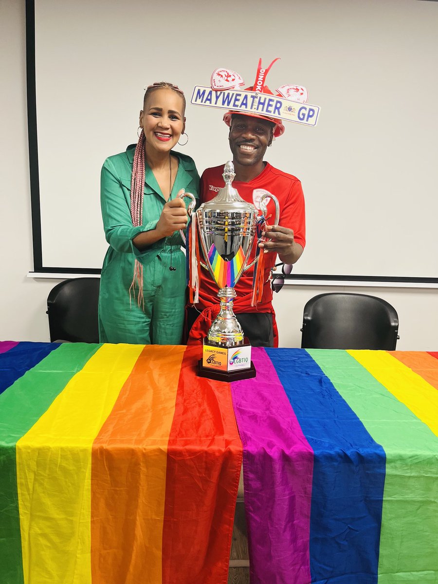 SupportFootZA's tweet photo. The launch of the 🏳️‍🌈 LGBTI Legacy games, an initiative by Phuthi Lekoalane Foundation.

Supporters represented and conducted the draw

#OneNAFSA https://t.co/RjrsVqr5M7