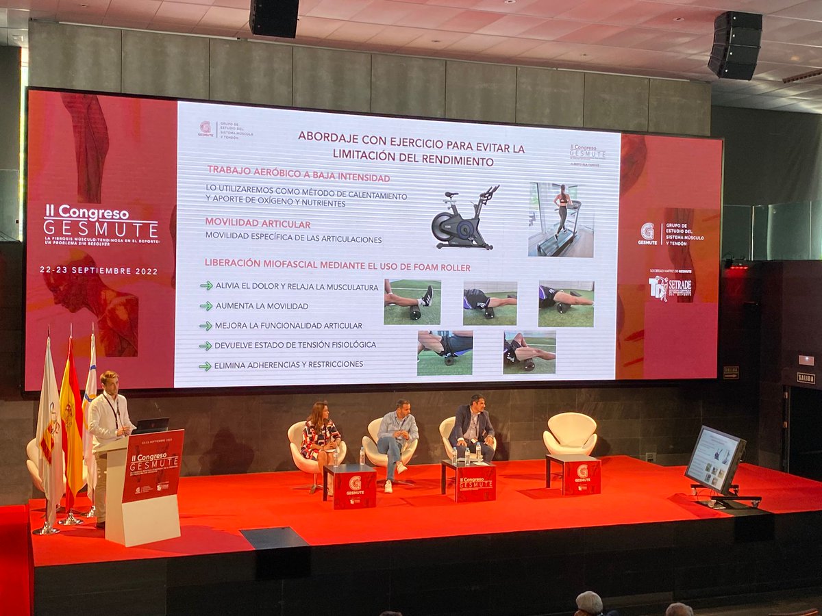 GESMUTE_'s tweet photo. MESA VII: Intervención con ejercicio en la fase de readaptación para abordar la fibrosis músculo-tendinosa.

👉🏻Modera @anadtcomba, Pdta. @AEMEF_.
🗣️ @albertoislap, Pedro E.Alcaraz y @sjimenezrubio_. https://t.co/cr8tSBXFJQ
