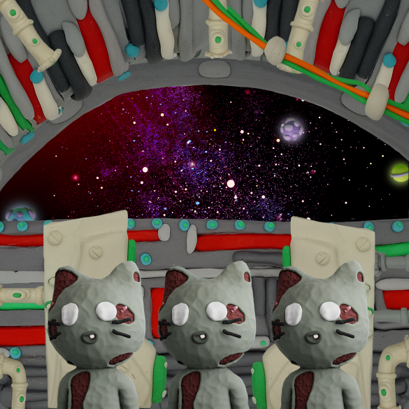 godber69's tweet photo. @ClayInvaders Oh noes! Looks like those pesky #earthling 's have allowed their @claycatsnft 's to invade your spaceship!
And we know how those cats like to multiply!
#catinvasion #clayvasion https://t.co/gyAcMuTpT1