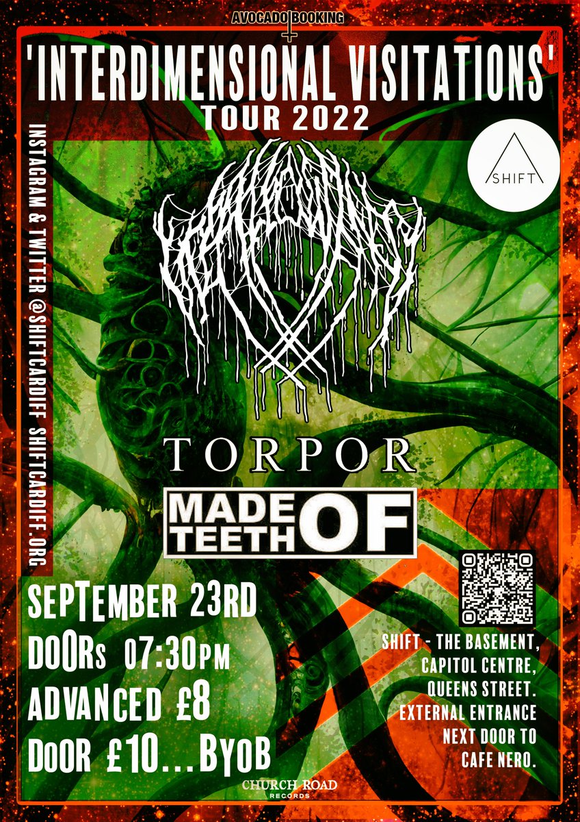 WALLOWING_NOISE's tweet photo. DAY 7 ๐๐๐
@shiftcardiff tonight alongside @madeofteeth and #ordealbyroses kindly stepping in for Torpor.
#wallowing #scifiordie #earthreaper #planetloss #shiftcardiff #sludgemetal #doommetal #extrememetal #scifimetal https://t.co/4k4vIKtzaW