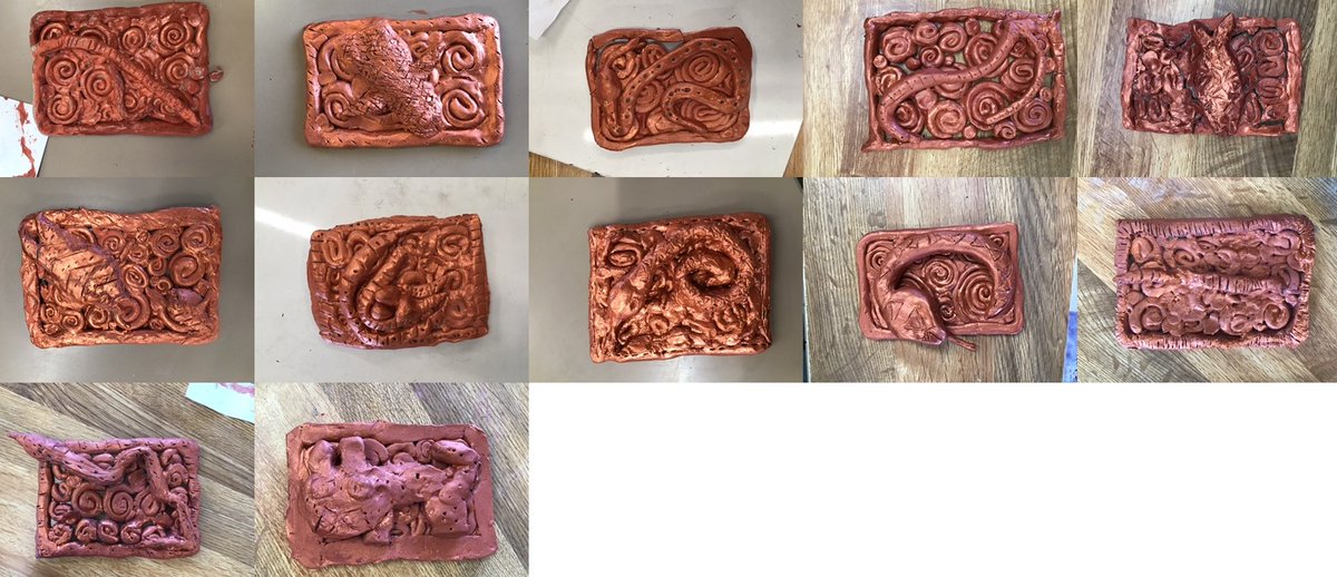 StMarysCPSch's tweet photo. Year 5 have been learning about the Oba’s palaces of the Benin Kingdom. We learned that they had grand brass plaques to decorate the palaces and decided to create some of our own. We were very pleased with our final products and think they would look perfect in an Oba’s palace! https://t.co/YQaCAk8rHp
