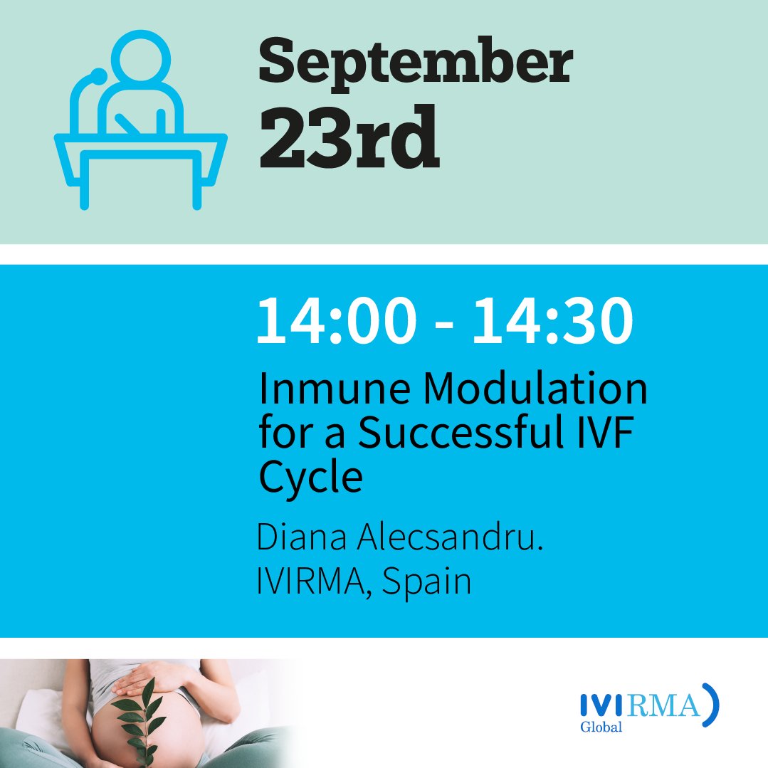 Immunology is a key aspect in the treatment of many cases of infertility. Don't miss Dr Diana Alecsandru's talk at the IVIRMA Assisted Reproduction Symposium <a href="/IVIRMAGlobalEdu/">IVIRMAGlobalEducation</a> #IVIRMASymposium at 2 pm (eastern time). <a href="/dianalecs/">Diana Alecsandru</a>
