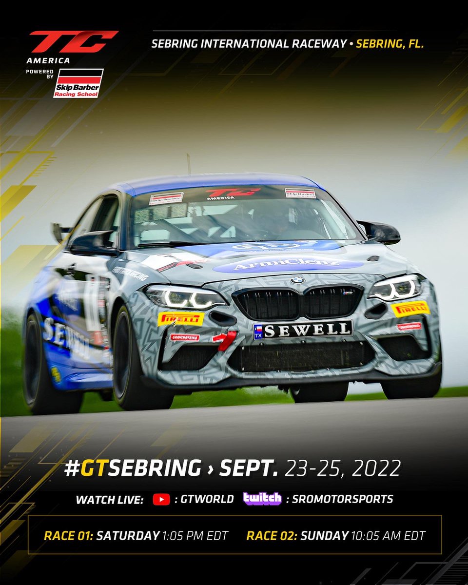 JacobRuudRacing's tweet photo. The sun is out and we’re ready for practice day! Be sure to check out both races this weekend in-person or on the livestream.

#GTSebring | #JacobRuudRacing https://t.co/2gghjlPIVA