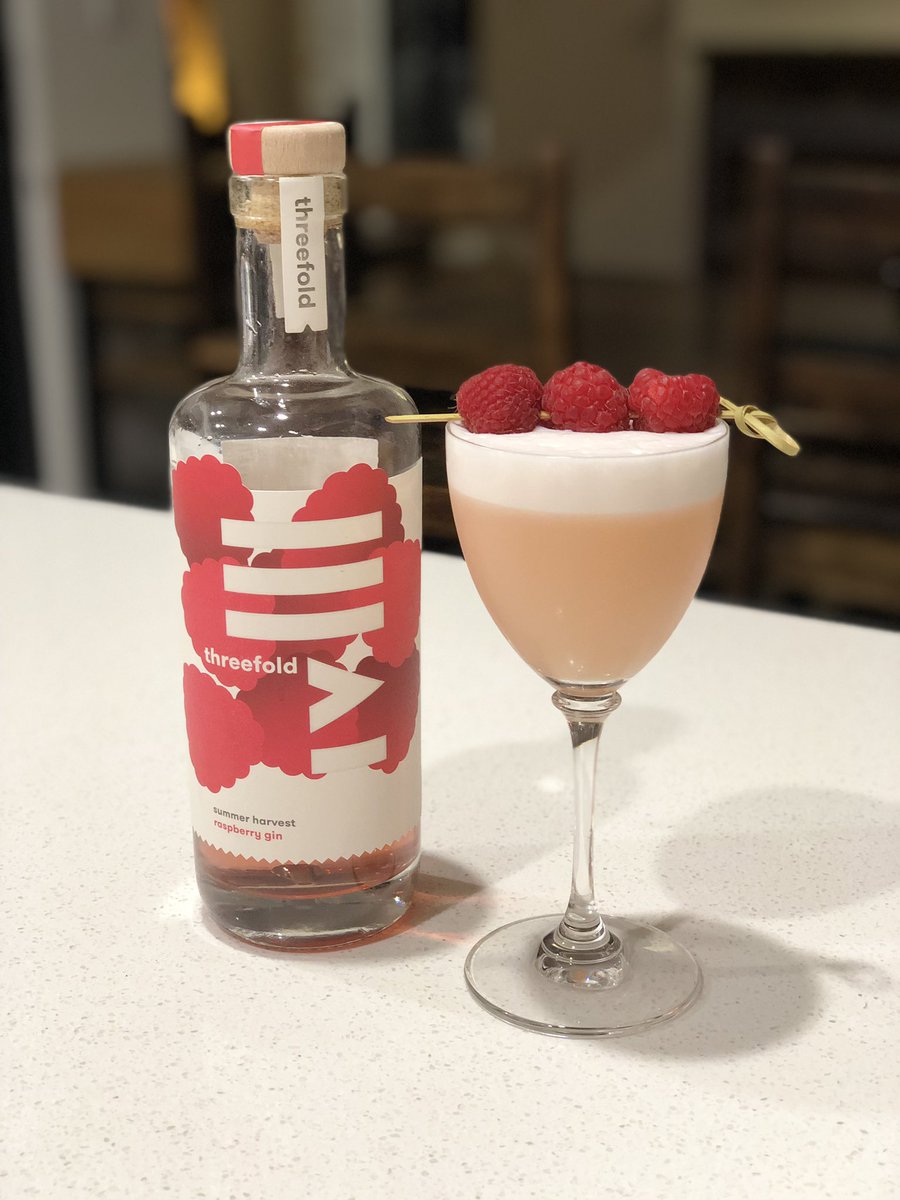 cferstat's tweet photo. Starting the weekend with a Clover Club using the lovely Summer Harvest Raspberry Gin from Threefold Distilling. #gin #cocktails https://t.co/1eA1QIo0TG