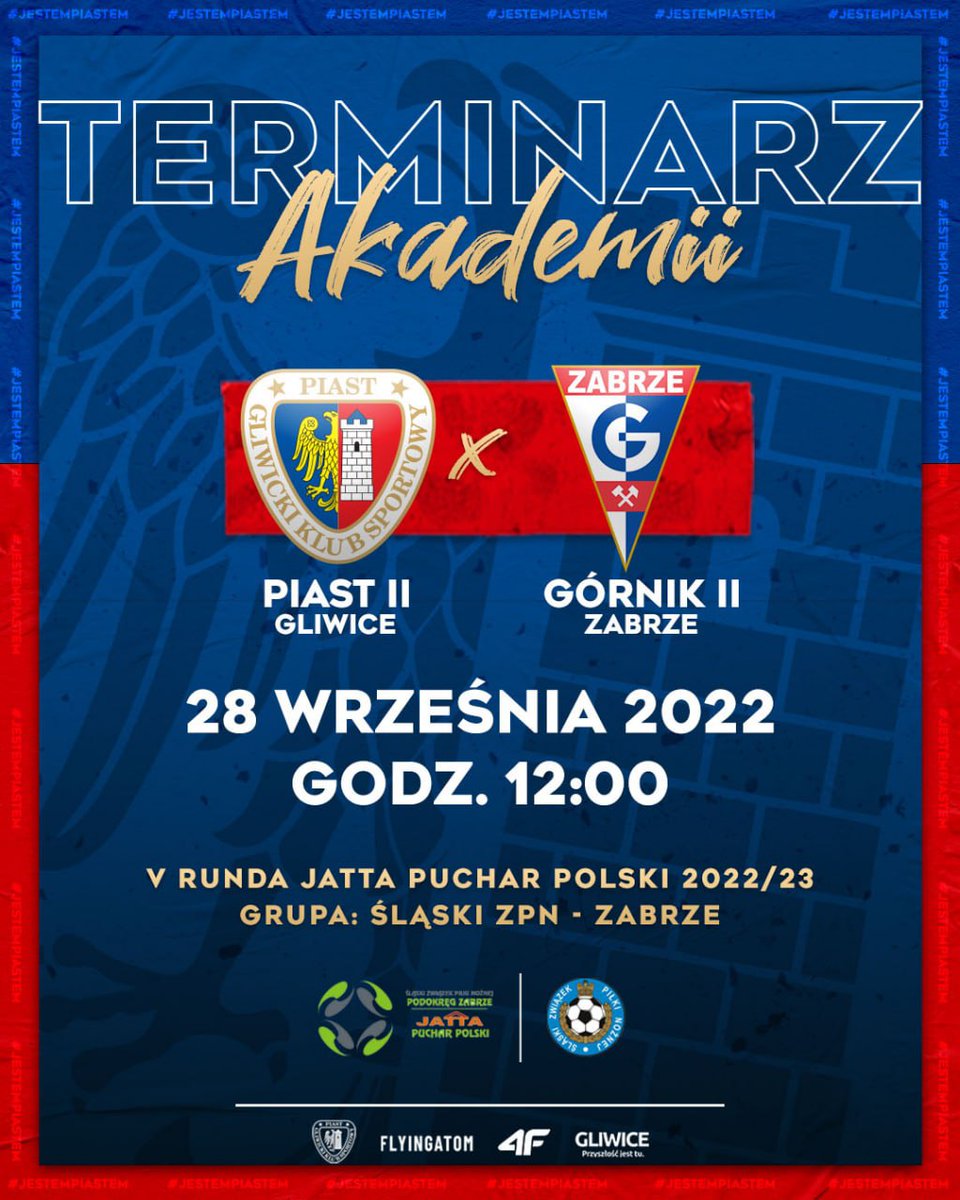 Derby w pucharze z udziałem drugich zespołów Piasta i <a href="/GornikZabrzeSSA/">Górnik Zabrze</a> 🤜💥🤛

Znamy datę i godzinę 📆⚽️

Dowiedz się więcej ➡️ bit.ly/3y9yqHJ