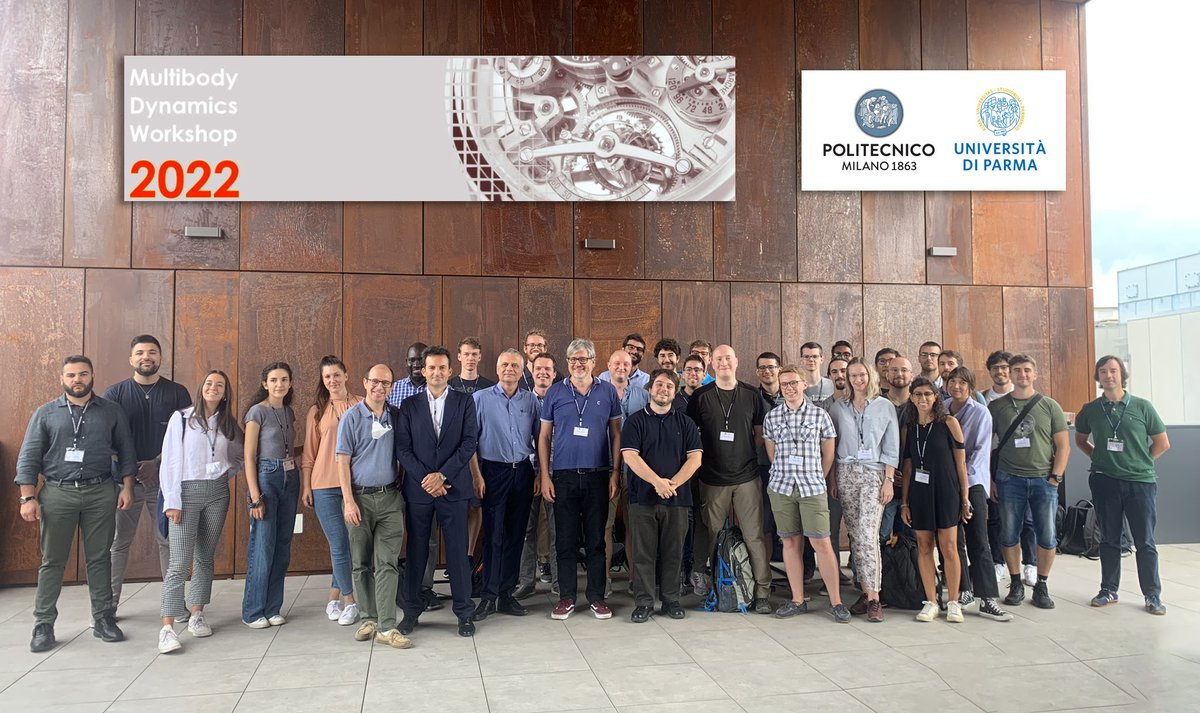 daer_polimi's tweet photo. The 4th International #Multibody System Dynamics #Workshop & #SummerSchool is over.
40 attendees from all 🇪🇺, Italian and international lecturers, 5 days of lectures, hands-on sessions, visits, social dinner, and discussions.
Stay tuned for the 2023 ed.😎!
https://t.co/nQMdUi1DK2 https://t.co/4qUo5lEZQ7