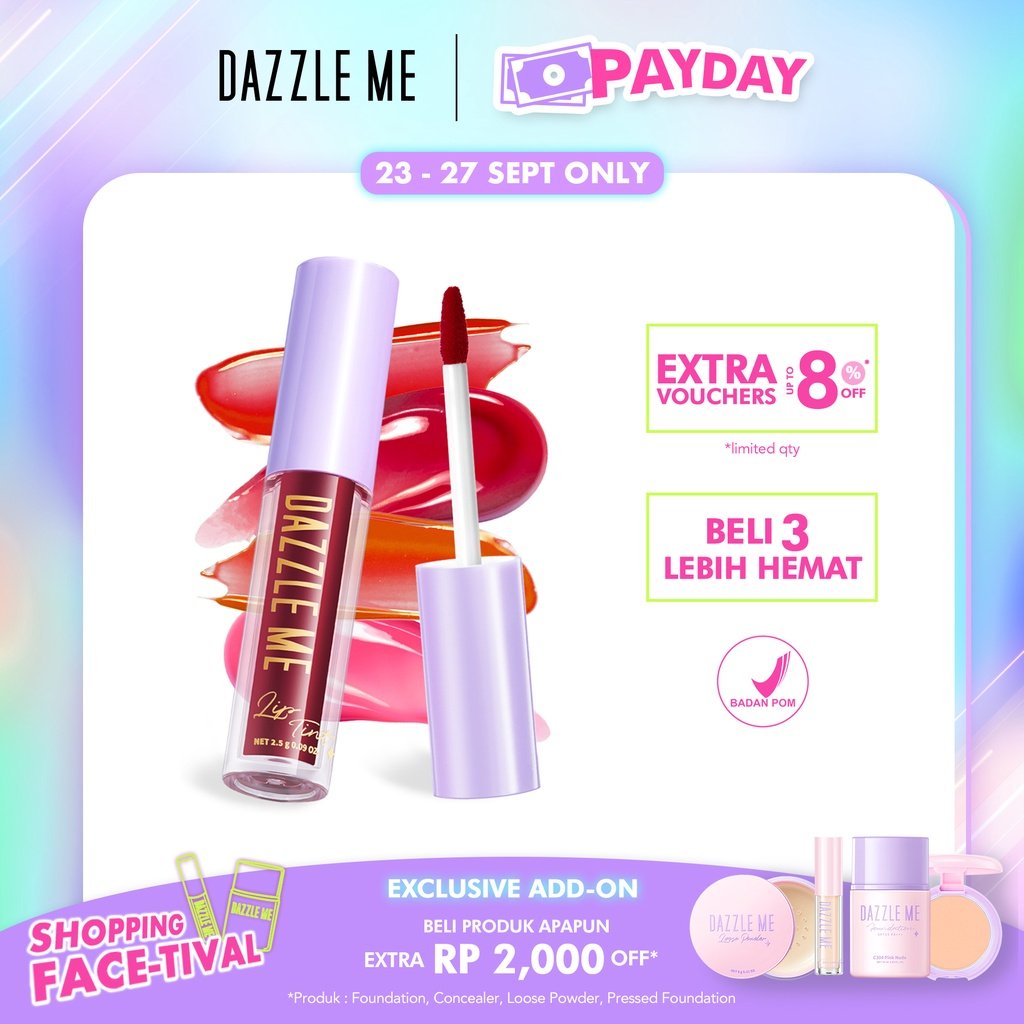 nrumii_'s tweet photo. LIPTINT CANTIK + LONG LASTING + BPOM CUMA 20 RIBUAN?!!

Buruan Checkout ✨ Dazzle Me Liptint ✨ Sekarang!! Ada PROMO LHO🤩
🛒https://t.co/ReaU8HBju6

#JumatBerkah #BETHESUNinJKT Tulus #racuninmakeup #ShopeeID #WayV_in_Indonesia Makeup Korean Jennie for Tamburins https://t.co/zshyRahZqy