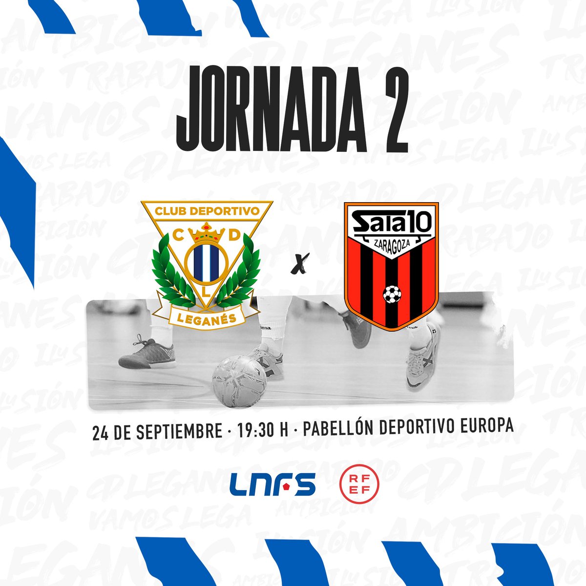 CDLeganes's tweet photo. 😎 ¡Mañana sábado tenemos partidazo de la @LNFS! Si eres abonado/a, tienes acceso gratuito al Pabellón Europa para ver al @CDLeganesFS frente al @ADSala10. ¡Te esperamos! 🥒 https://t.co/oIs8NsXo4e