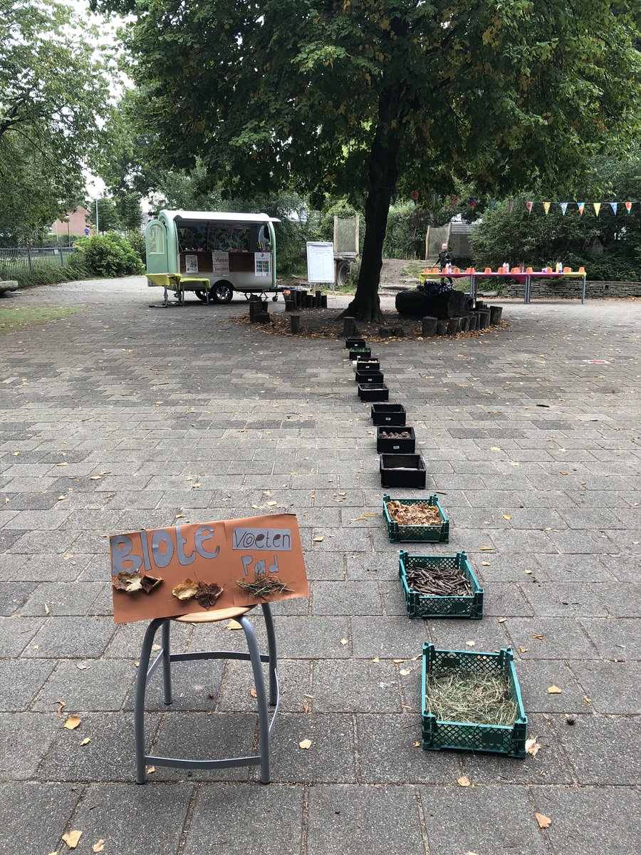 Schoenen en sokken uit voor het blotevoetenpad.