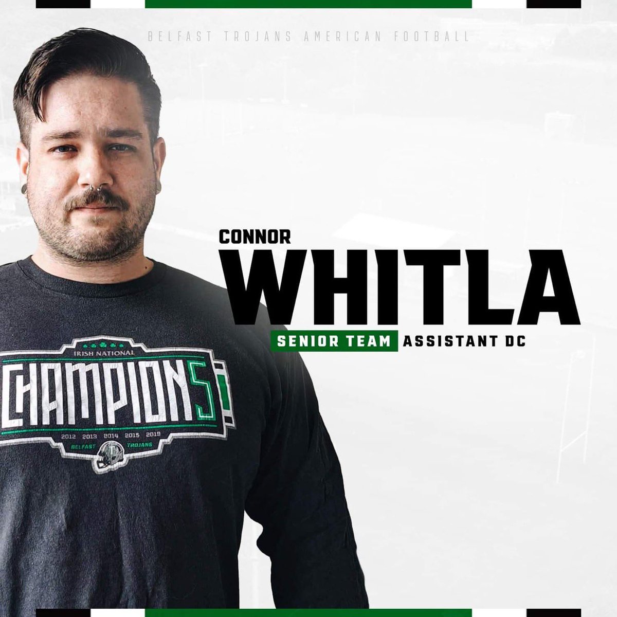 BelfastTrojans's tweet photo. ๐จ๐ The Belfast Trojans are delighted to announce the forth coaching appointment by Senior Team Head Coach Phil Gunning, for the position of Assistant Defensive Coordinator, is Connor Whitla ๐
#trojanswill
#belfasttrojans
#backtobusiness
#AmericanFootball https://t.co/19VGGvV3Sa