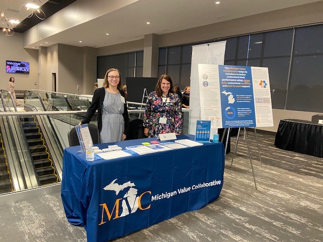 The MVC Coordinating Center table is ready for visitors! Come speak with us at #ObesitySummit22 and learn more about how MVC claims data helps CQIs and providers improve the value of healthcare in Michigan. #MIValuePartnerships @BCBSM @MichBariSC