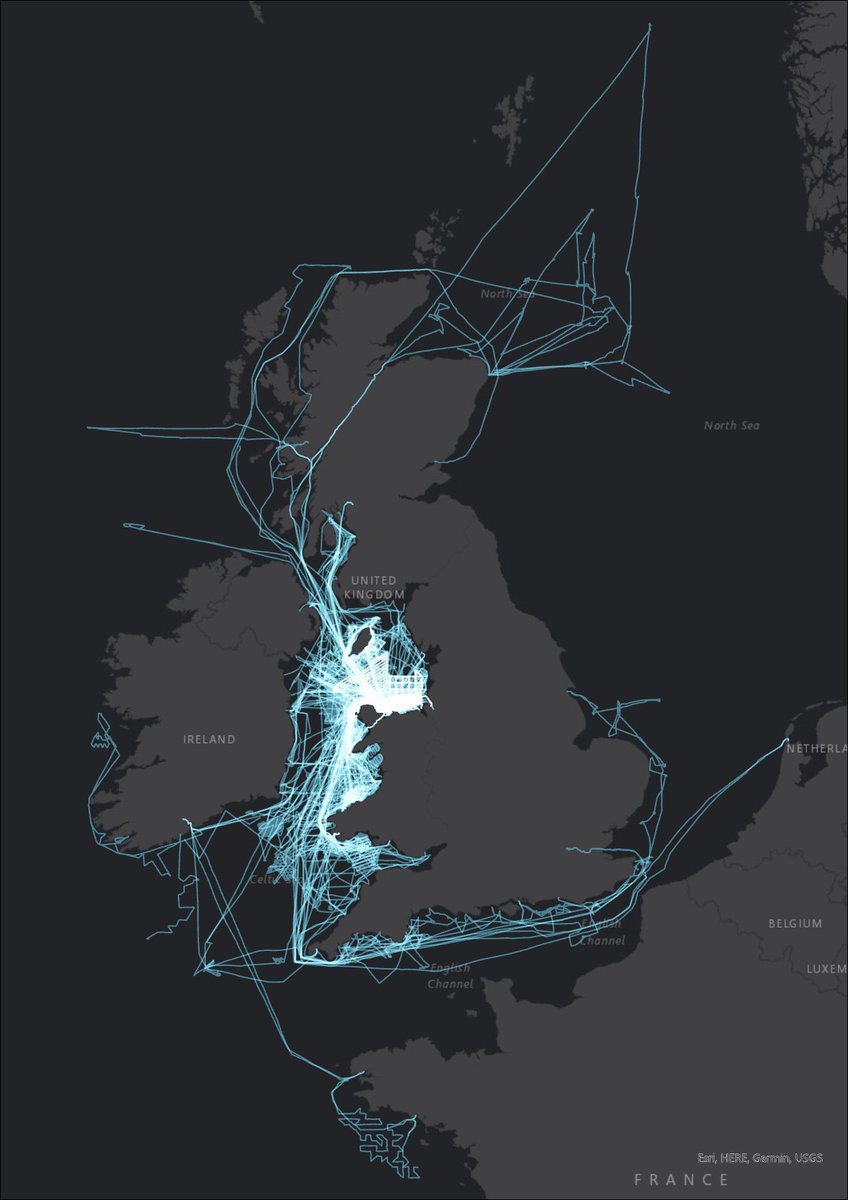 TDJ_marine's tweet photo. The activity of the #RVPrinceMadog @BangorUni @sos_bangor_uni over the last 21 years mapped. A fun #dataviz project with @TimothyWhitton using #RStats and #ArcGIS #map https://t.co/Et7rkJG8RP