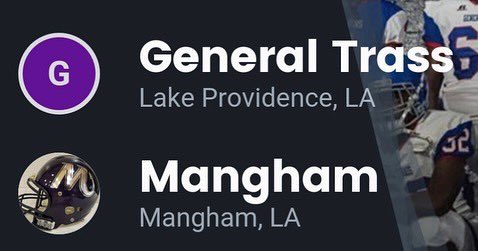 k104scoreboard's tweet photo. Join us live from Lobrano Field at 5:00-6:30 on KMLB News - Talk as we bring you the @NEDeltaHSA Tailgate Show. The Downs Law Game of the Week is General Trass High School vs Mangham High School

@HighTrass https://t.co/e8bOp85dmK