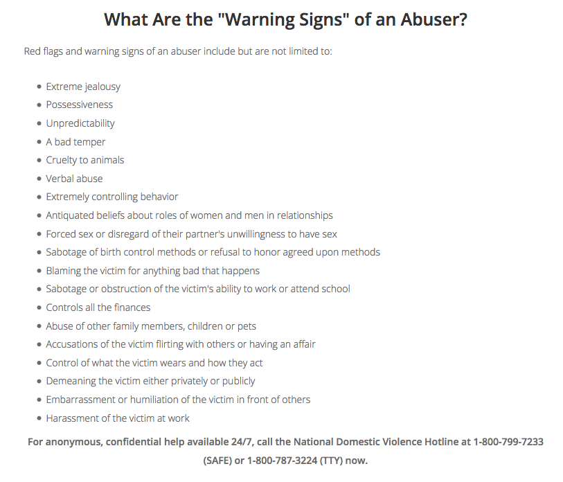 SurvivorDefense's tweet photo. October is #DomesticViolenceAwareness Month. Are you in an abusive relationship? Check for the signs below. Call the National Domestic Violence Hotline at 1-800-799-7233 (SAFE) or 1-800-787-3224 (TTY) now. 🙏♥��

#FridayThoughts 

(From https://t.co/7MmrkRK2uV) https://t.co/1MczLDpyjx