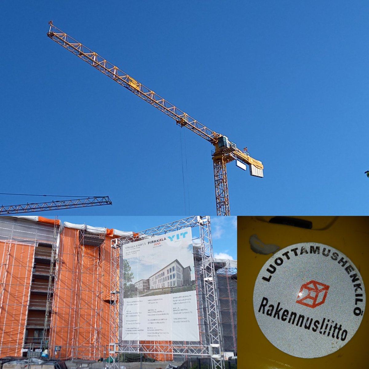 JpTanskanen's tweet photo. Hieno päivä kiertää työmaalla nähdä #workpower #wp työntekijöitä ja muita #vuokrafirmojen #raksa tyyppejä ja keskustella #rakennusliiton #tth #tsv #plm #työturvallisuus #YIT #Telinekataja Hauskaa ja turvallista viikonloppua 💪 https://t.co/NcP1jeigy0