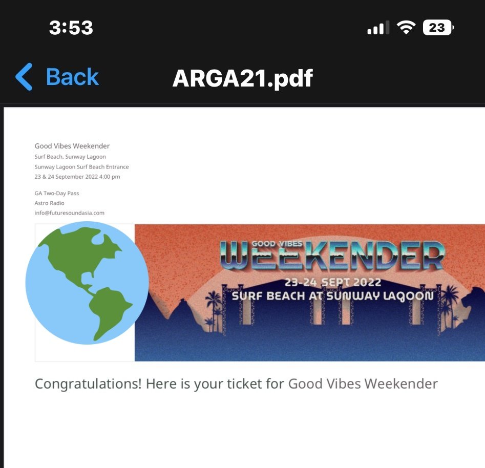 lovinghansoll's tweet photo. [ WTS #GVW2022 #GoodVibesWeekender2022 GOOD VIBES WEEKENDER 2022 TICKET] ‼️

Price : RM250 - fixed price 

For tomorrow's ( Saturday) event ! - for 2 pax 
Can meet up to collect lanyard ✅

#GVF2022 #GVW2022 https://t.co/WL4qZiXYbJ