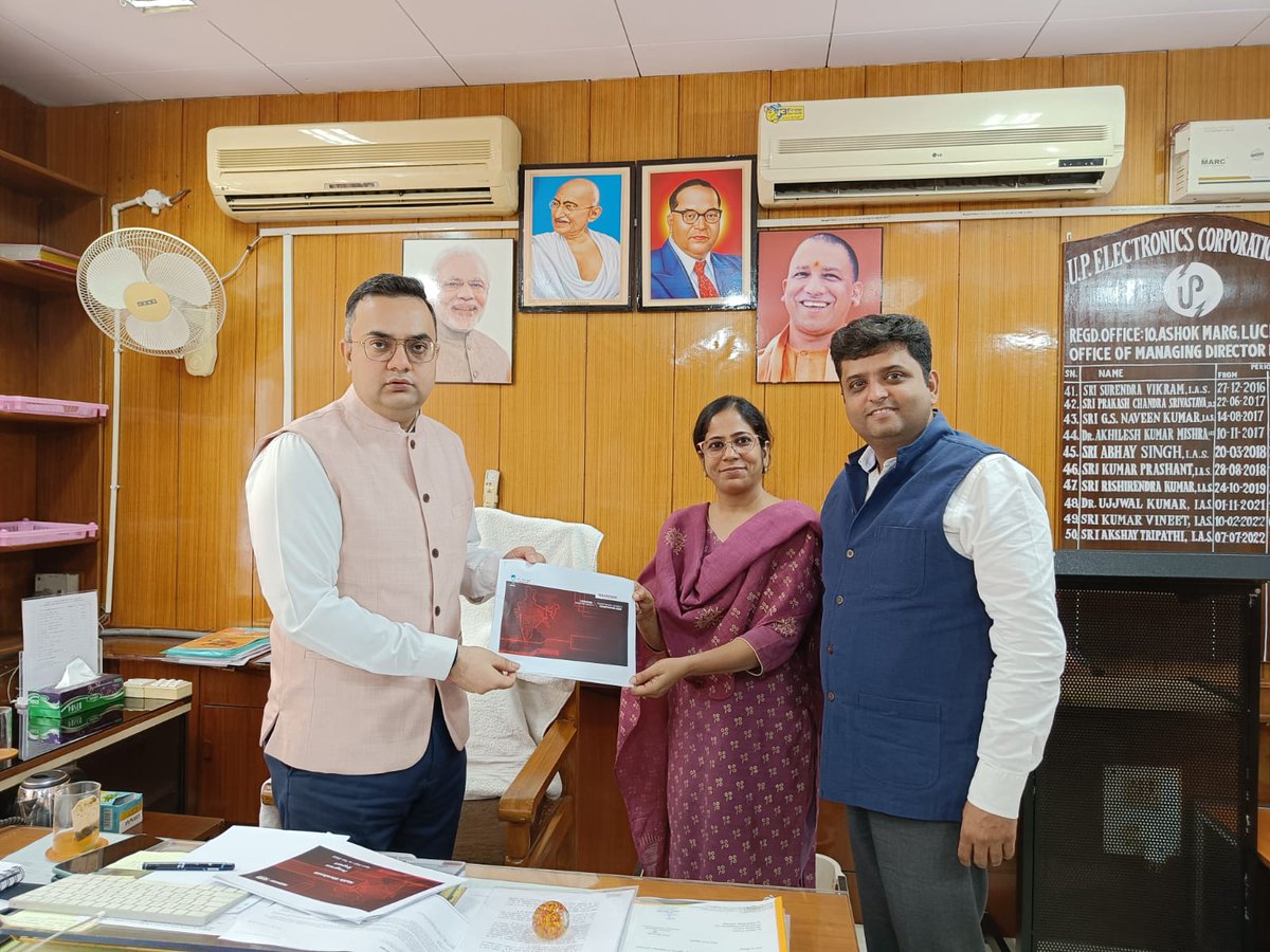 nasscom_member_'s tweet photo. Our meeting with Shri Akshay Tripathi, Special Secretary IT @UPGovt facilitated discourse around #UPITPolicy. We also explored ways in which @nasscom can contribute to #skilling, #CyberSecurityAwareness &amp; #techstartups growth via @DSCI_Connect @fsprimeofficial &amp; other verticals https://t.co/IWF3Tf51V6