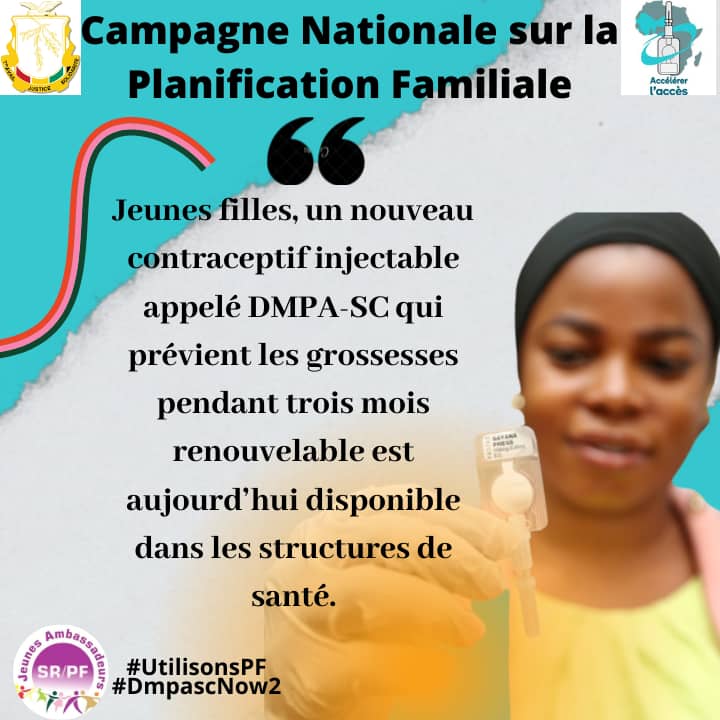 Jeunes filles, un nouveau contraceptif injectable appelé DMPA-SC qui prévient les grossesses pendant trois mois renouvelables est aujourd’hui disponible dans les structures de santé.
#UtilisonsPF
#DmpascNow2