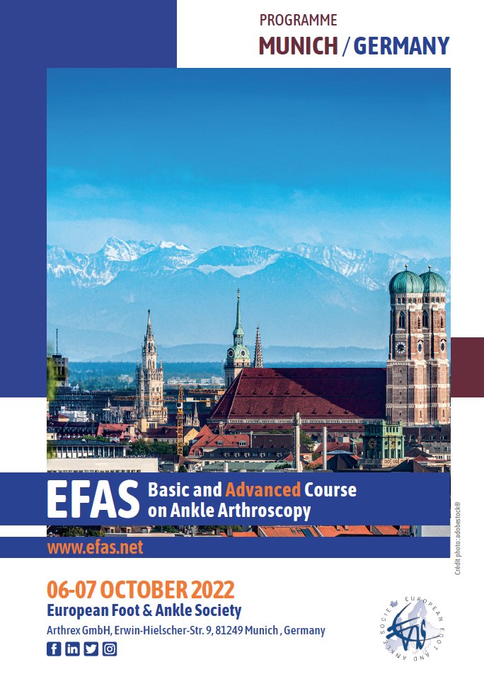 EFASnews's tweet photo. Only a few places left for the next #EFAS course in Munich!
A renowned faculty will be present at this @EFASnews Basic and Advanced Course!
Discover the programme & register now: https://t.co/2RgyzOTM9d
#footandanklesurgery #anklearthroscopy #footandankle #surgery #surgeon https://t.co/QCiCDopLS6