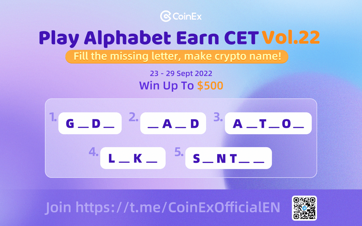 coinexcom's tweet photo. Correction: 5. S __ __ NT ➡️ S __ NT __ __ https://t.co/jjR3LZg9YG