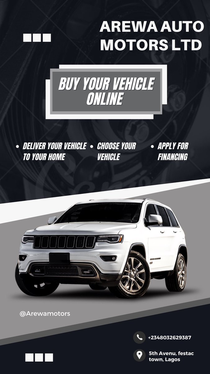 ArewaAuto's tweet image. Pls Retweet 🙏🏾

Buy Your Vehicles Online  @ArewaAuto we did free delivery to your Doorstep.