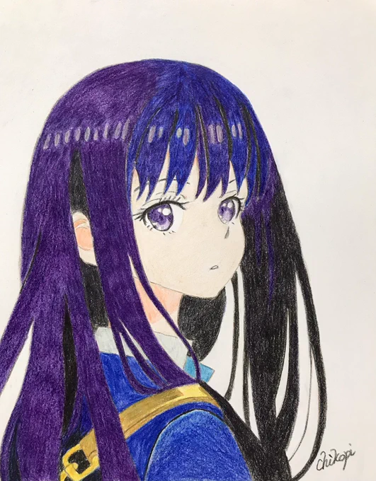 『リコリスリコイル』から明日で最終回…#リコリスリコイル #模写#色鉛筆 #アナログイラスト 