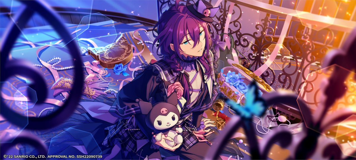 enstars2_tw's tweet photo. 聯動主題原創卡面公開！

夢中的蝴蝶穿梭在這充滿歡笑的茶話會裡，
神秘的精靈讓糖果與音樂交織幸福的旋律。

甜蜜奇境，綺夢甄心
 偶像夢幻祭2 x 三麗鷗家族聯動主題招募卡面公開！

10月2日，「招募！Cherished Cutie」敬請期待♪
更多聯動活動消息，還請關注後續發布
#偶像夢幻祭2  #三麗鷗 https://t.co/RQeLsmfuww