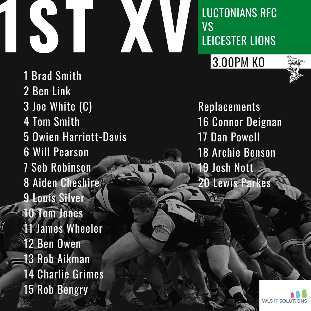 Here is your 1st XV to take on current league leaders <a href="/LeicsLionsRFC/">Leicester Lions RFC</a>  at tomorrow's Lucs in Purple Day. 
The boys need your support, and we need your support! So get down to the park tomorrow, you know you want to! 

<a href="/jaquesint/">Jaques Int Ltd</a> @Be_More_Frank <a href="/LPTrustUK/">Little Princess Trust</a> 

#luctonians