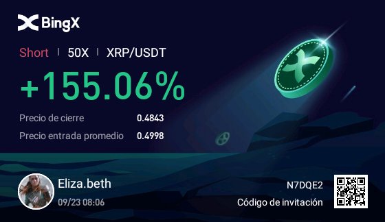 Eliza_Beth1618's tweet photo. Buen viernes para todos. 
Así arrancamos: $XRP y un 155%
➡️ Me dicen: porque tanto apalancamiento? Que viste Eli? 
➡️ Respondo: No uso indicadores, solo la acción del precio, por eso me es muy practico  operar desde la app de @BingXLatino 
Abro hilo aclarando que más vi acá... https://t.co/65LyBpOVew