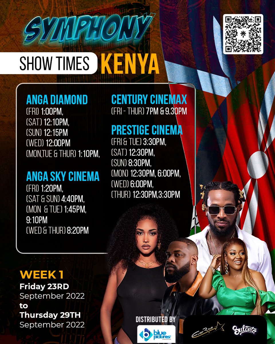 Kenya!!! Symphony is Now Showing Across all Cinemas Nationwide!!!💃🏼💃🏼

Comment below which cinema you’ll be watching at w your friends and family🔥🔥🔥

@AngaIMAXKE @AngaSkyCinema @CenturyCinemax1 @PrestigeCinema 
#SymphonyTheMovie