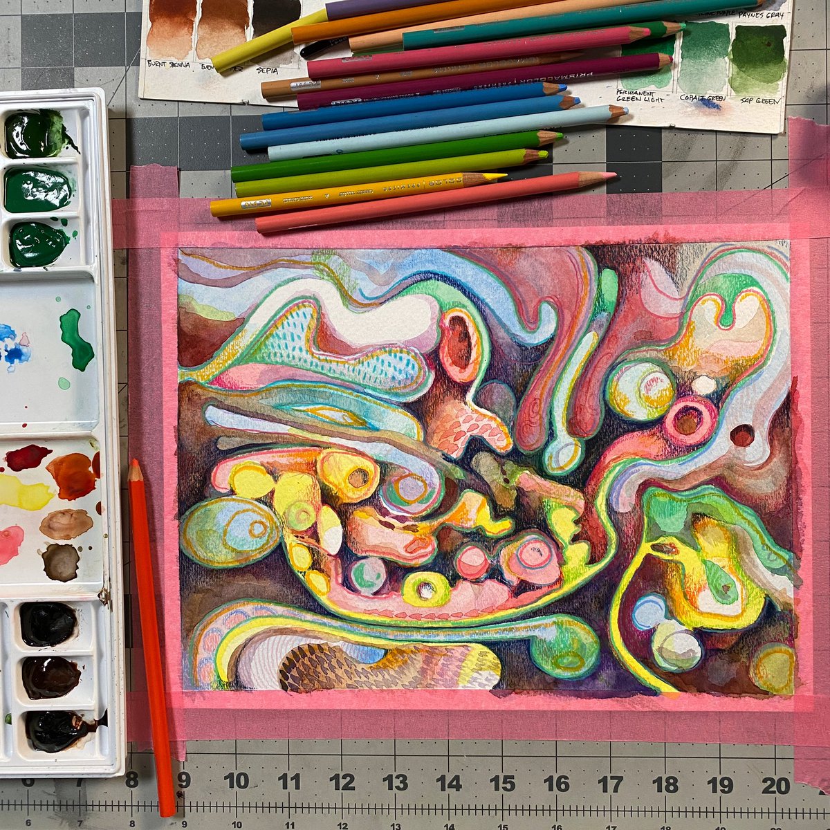 PeterDraws1's tweet image. I wondered if watercolors and colored pencils went together well, and duh yeah, they go together great! 
Watch: youtu.be/C7JzKkJjqpk