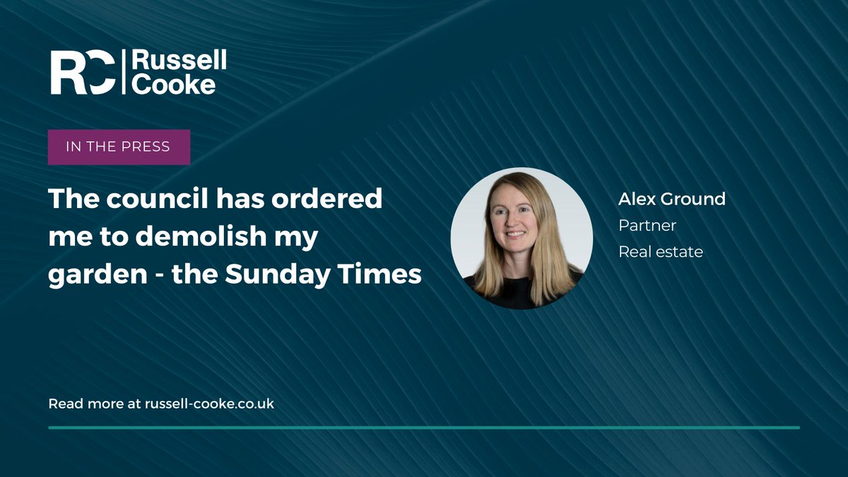 RussellCooke's tweet photo. Writing in the Sunday Times, real estate partner Alex Ground answers a reader's question concerning a council order, asking him to demolish his garden. https://t.co/5hO0rXJKQM #planninglaw #realestate #readersquestion https://t.co/yIhX8C2gYZ