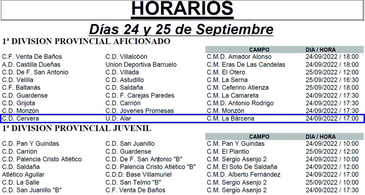 UDA1919's tweet photo. ⏰HORARIOS⏰

⚽️2ª Jornada de la 1ª División Provincial de Aficionados
⚽️2ª Jornada de la 1ª División Provincial de  Juveniles

#udalar ⚽️💙🤍 https://t.co/exMwDKegKZ