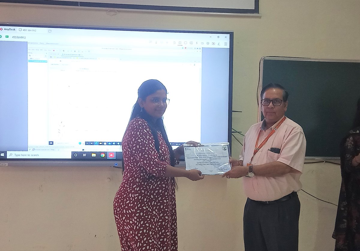 NIPERHyd's tweet photo. Glimpses of Valedictory Ceremony Two-Day #Workshop on Fundamentals of #Nextgeneration sequencing #NGS organized by Dept. of #Pharmacoinformatics @NIPERHyd & @iALTEM (P) Ltd.
@Pharmadept @mansukhmandviya @OfficeOf_MM @bhagwantkhuba @rajneeshtingal #Sequencing #NextGenSequencing https://t.co/CCc1O5O5jx
