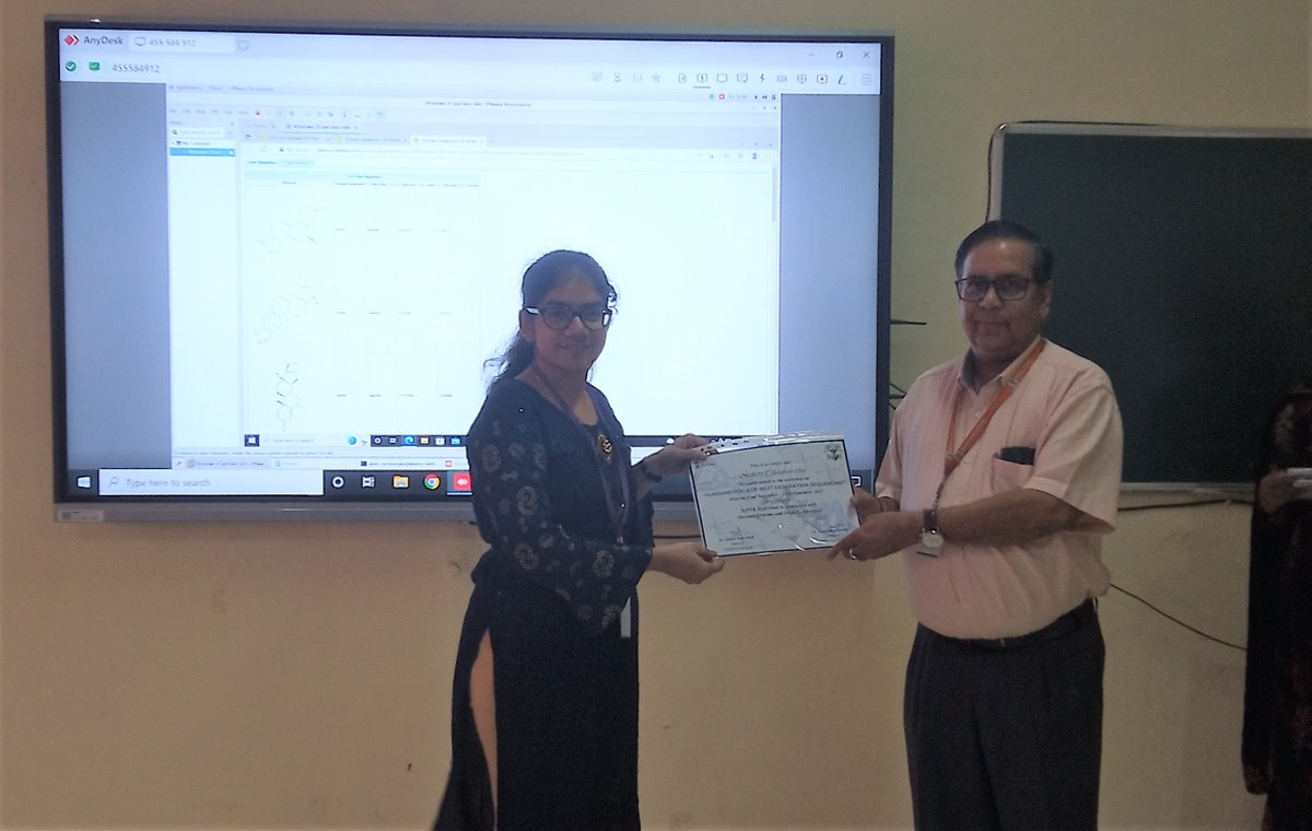 NIPERHyd's tweet photo. Glimpses of Valedictory Ceremony Two-Day #Workshop on Fundamentals of #Nextgeneration sequencing #NGS organized by Dept. of #Pharmacoinformatics @NIPERHyd & @iALTEM (P) Ltd.
@Pharmadept @mansukhmandviya @OfficeOf_MM @bhagwantkhuba @rajneeshtingal #Sequencing #NextGenSequencing https://t.co/CCc1O5O5jx