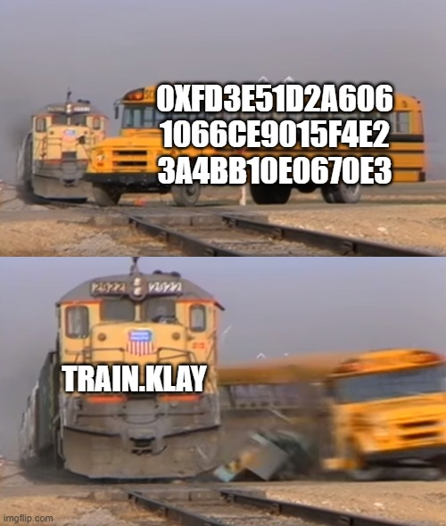 klaytn_domains's tweet photo. 🚅 GIVEAWAY! Who wants 𝘁𝗿𝗮𝗶𝗻.𝗸𝗹𝗮𝘆 NFT?
1️⃣ Set your Twitter ID to any .klay domain you own (ex: kns.klay)
2️⃣ Retweet and wait for the winner announcement on Sep 26! https://t.co/ua1wG9LYCL