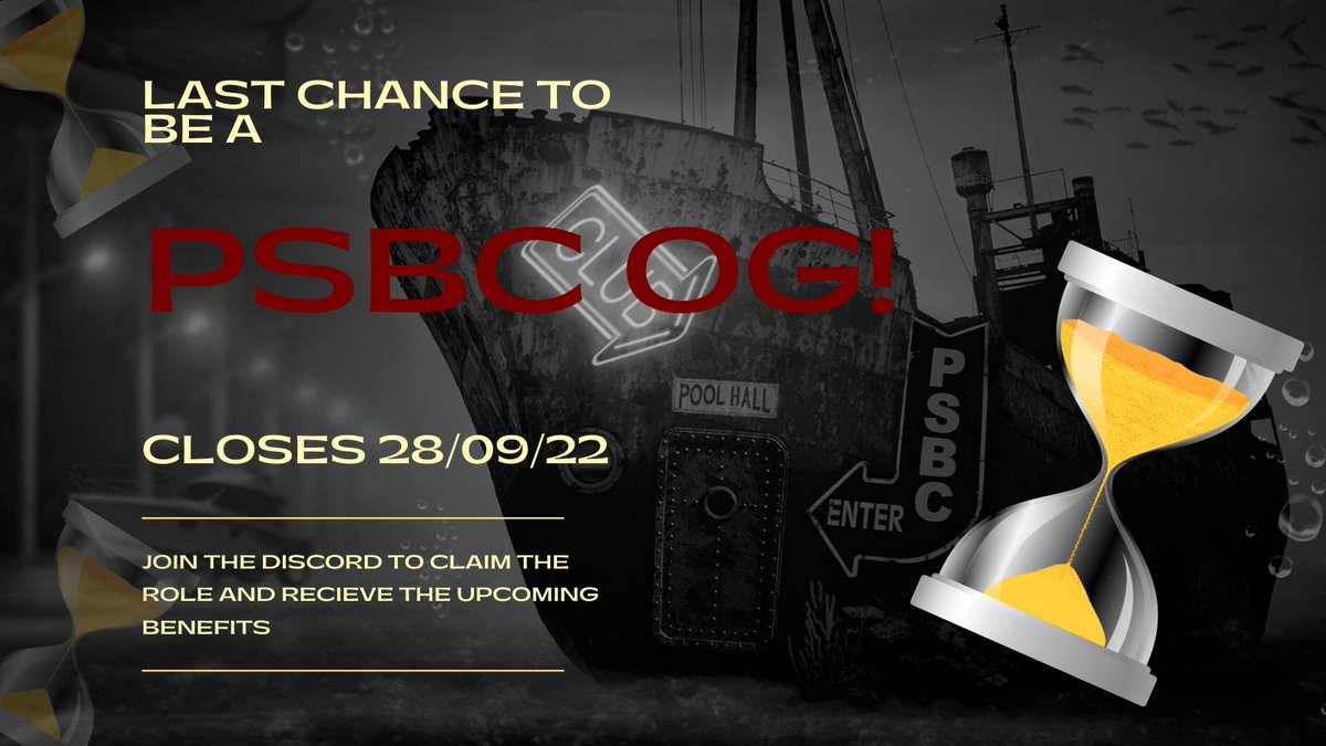 PoolSharkClub's tweet photo. Make sure you join the discord and invite any friends that will be interested

The OG role will have some cool benefits going forward in terms of giveaways and WL Spots. 🎉🎁

Dont miss out!! ⌛️

https://t.co/ORmTTuPBFO https://t.co/n1pSB6Y3aa