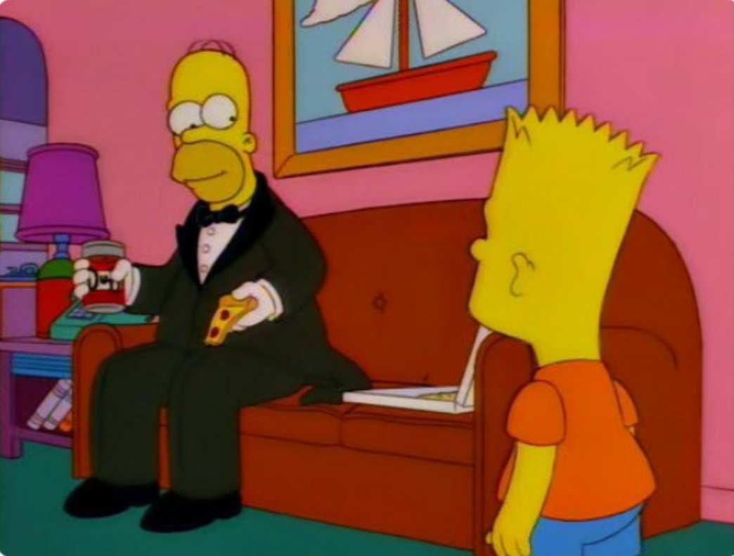 - ¿Porque tan elegante Homero?
- Hoy empieza la liga cordobesa muchacho.