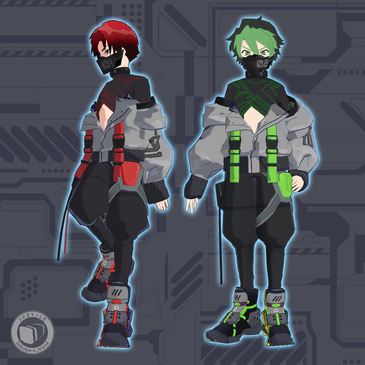 SobagaraShop's tweet photo. 【VRChat想定】男性向けサイバーパンク衣装
https://t.co/AfY2Z5jcpa

ケィルス用のオマケカラーもついてきます！ https://t.co/XYfRCdeh7f