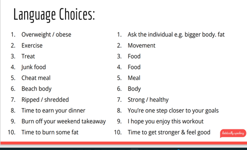 NDC_ie's tweet photo. Excellent advice from @DieteticSpeak at @REPsIreland webinar on Disordered Eating today. Importance of correct language use with clients in fitness industry. Emphasis on health/enjoyment/not weight. A cheat meal is simply a meal. Delighted to support exercise professionals. https://t.co/1sdOeSstlr