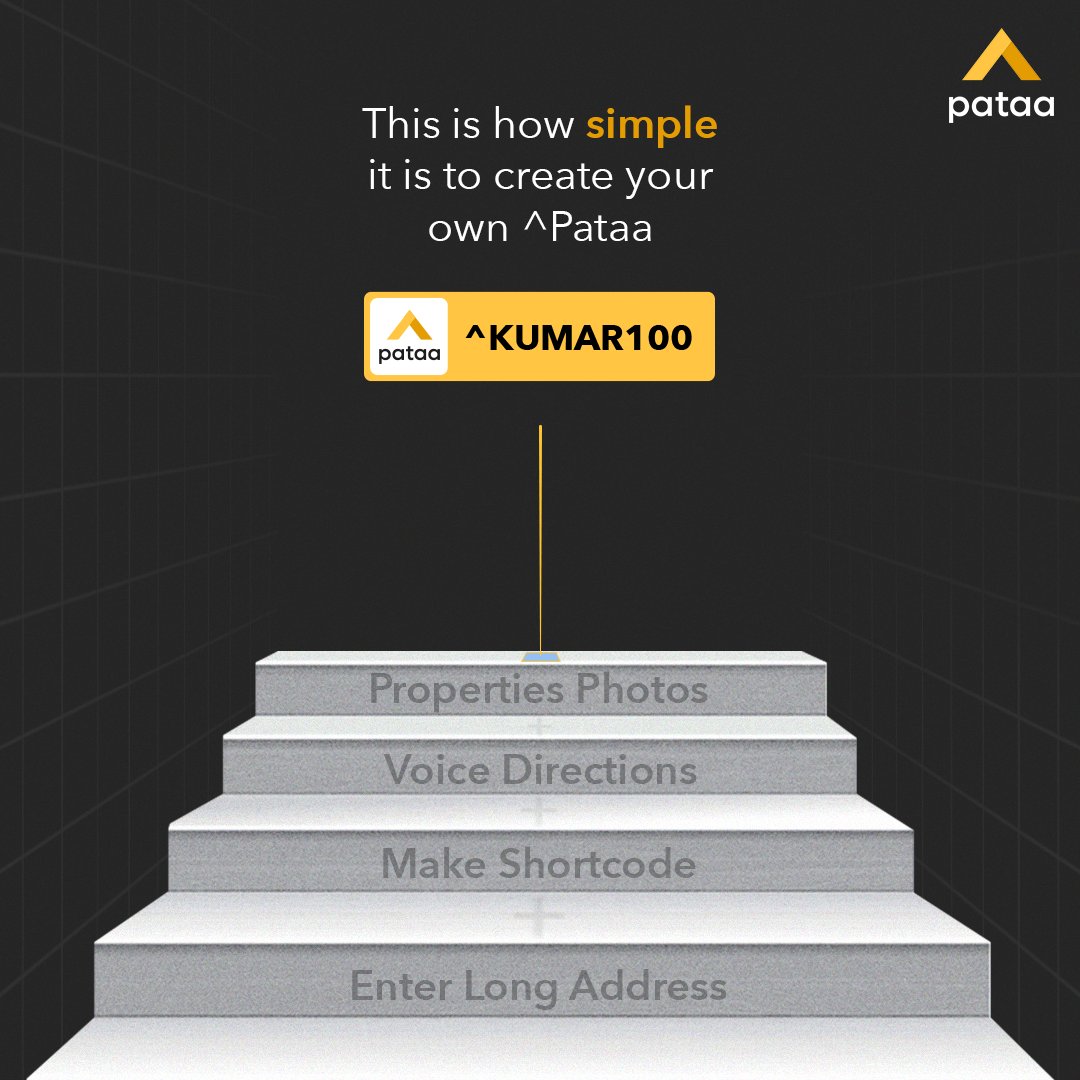 PataaApp's tweet image. The staircase to easy an life is your ^Pataa code ✨

Download the App now!
Link 🔍 - app.pataa.com/smedia 

#AddressMadeSimple #Pataa #DigitalAddress
