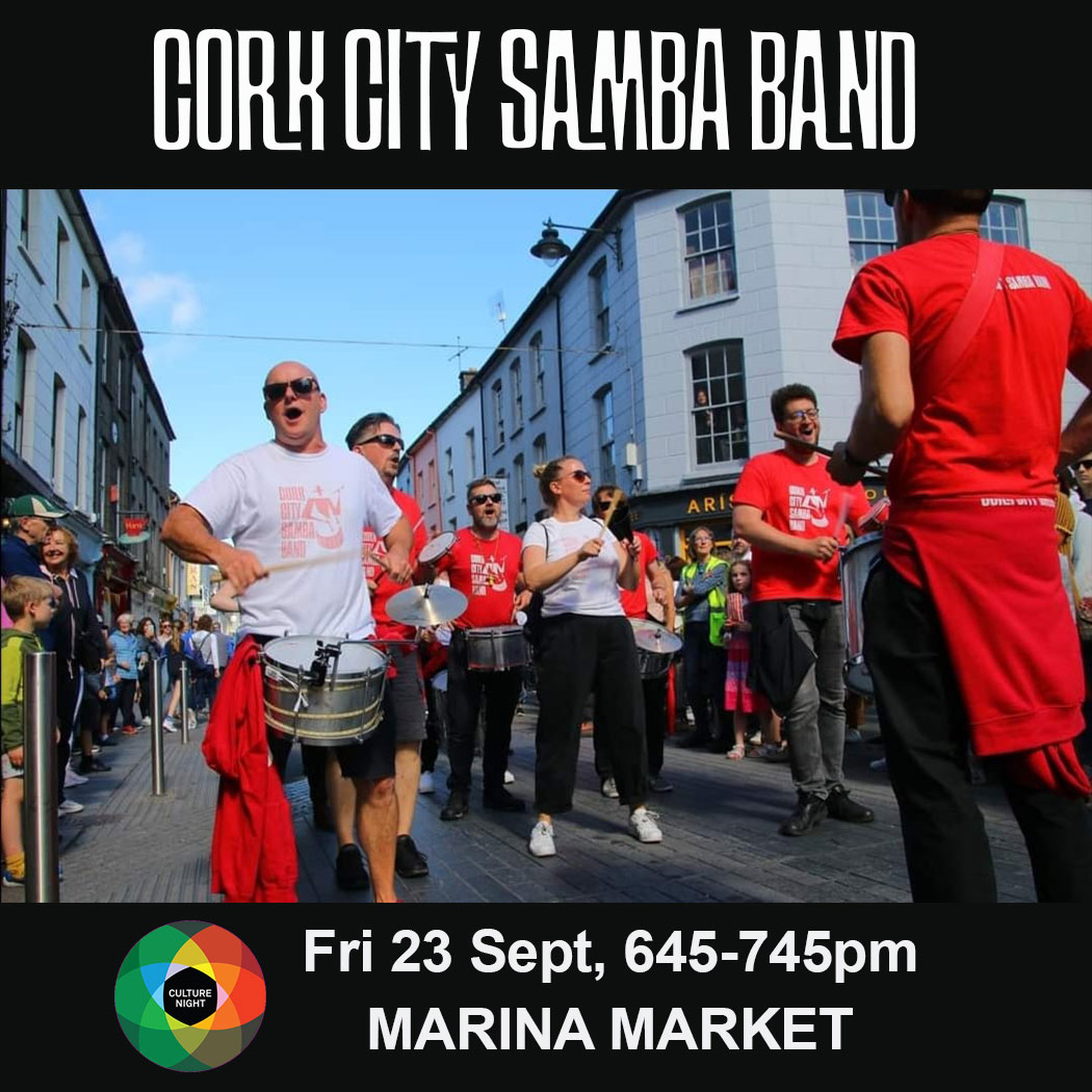 We'll be banging things loudly at <a href="/MarinaMktCork/">Marina Market Cork</a> tonight if you fancy a boogie. 

Playing a short stint on Cornmarket Street about 840pm as part of Cork Circus Factory's Pitch'd Festival too. Was mighty craic last year.  

#CultureNight #CorkCity <a href="/corkcityarts/">Cork City Arts</a>