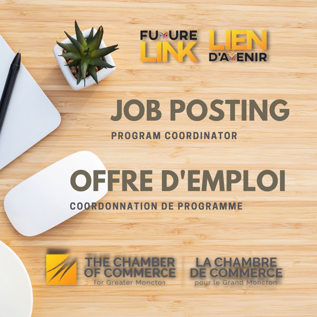 📣 The Chamber is looking for a Program Coordinator to lead its Future Link initiative! 📣La Chambre est à la recherche d'une personne pour combler le poste de coordination de programme pour diriger son initiative, Lien d'Avenir! 👉 ow.ly/Nsue50KQFHr