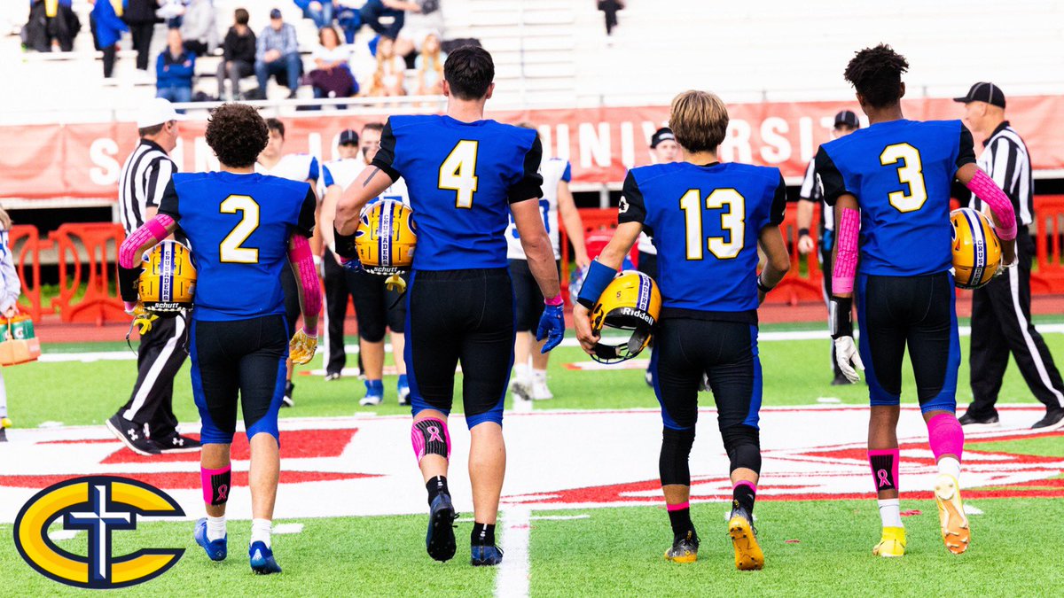 Friday Night Lights! Tonight we take on Litchfield - 7pm <a href="/SJUJohnnies/">Saint John's Athletics</a>! 
#CrusaderPride 💛
#FightFightCrusaders 💪
#LKG 💙
#LetsGoooooooo 🏈