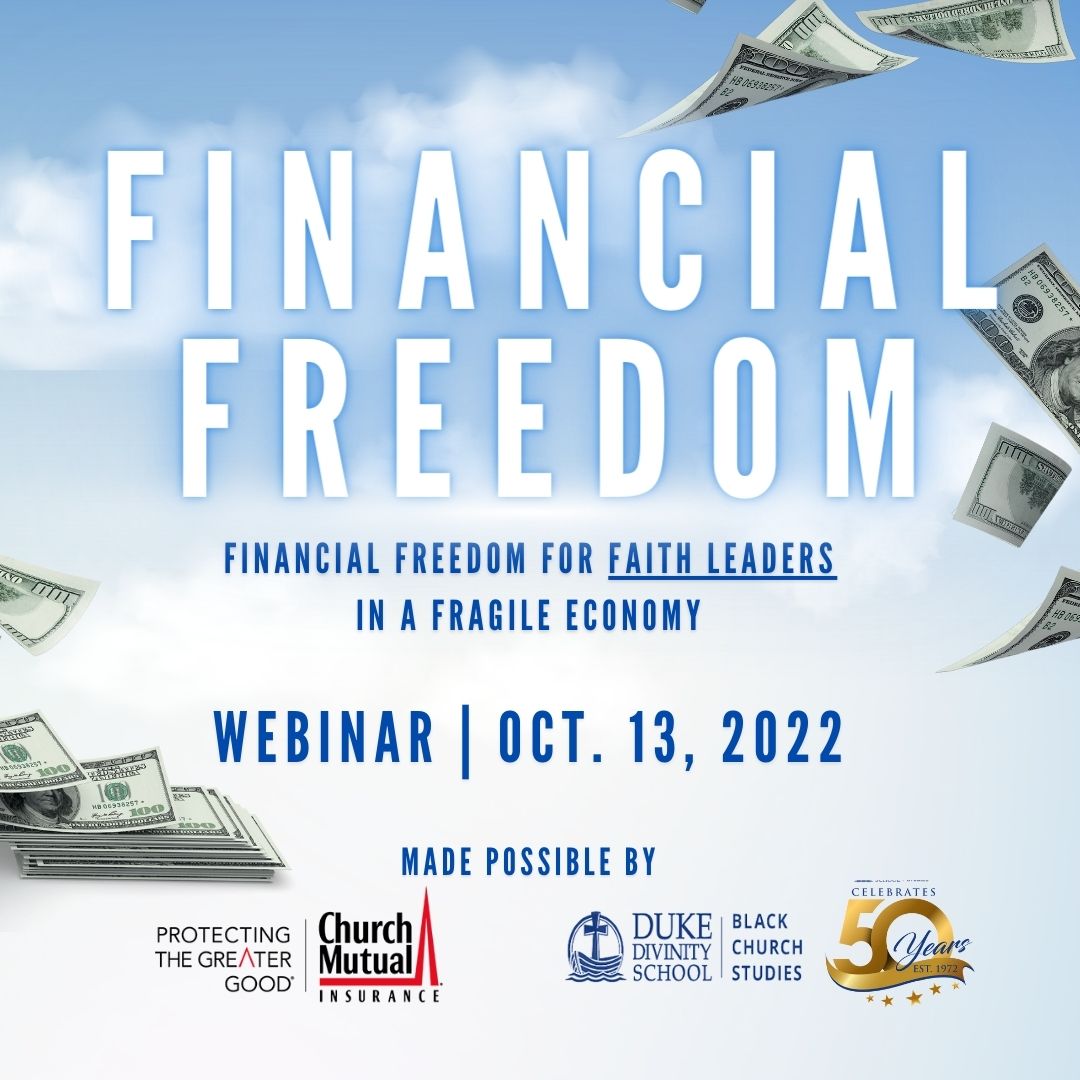 DukeOBCS's tweet photo. With predictions of an economic recession, we want to provide you as faith leaders with help in the financial realm. Join us @ Financial Freedom, a webinar hosted in partnership w/ Duke Divinity School on Thursday, Oct. 13, at 1 p.m. EDT.

Register here https://t.co/IasMCP0eXG https://t.co/WFAUcWLhB8