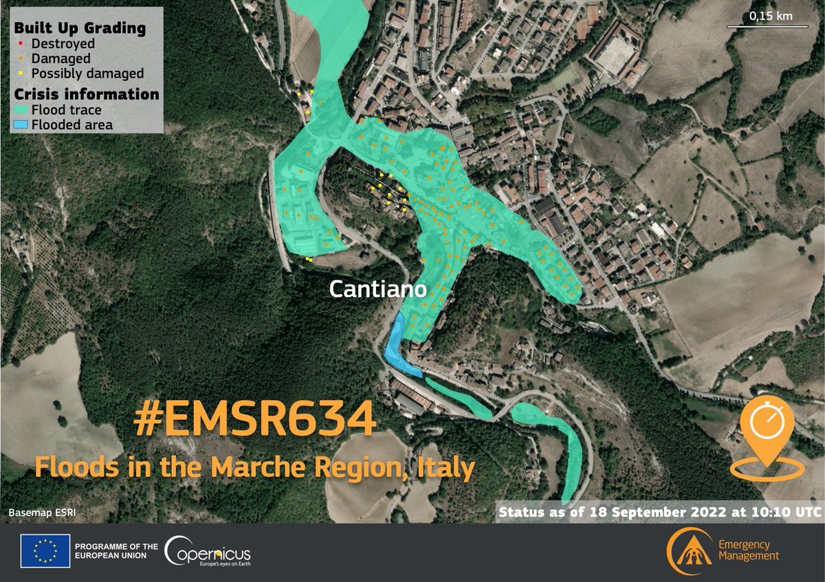 CopernicusEU's tweet photo. #Copernicus #ImagesOfTheWeek #AlluvioneMarche
A week ago, Italy 🇮🇹 was struck by severe #floods
⬅️The swollen rivers carried massive amounts of sediment into the Adriatic (#Sentinel3 🇪🇺🛰️ image)
➡️~4,000 ha have been flooded (#EMSR634, @CopernicusEMS data) https://t.co/ZOGabqG6L0
