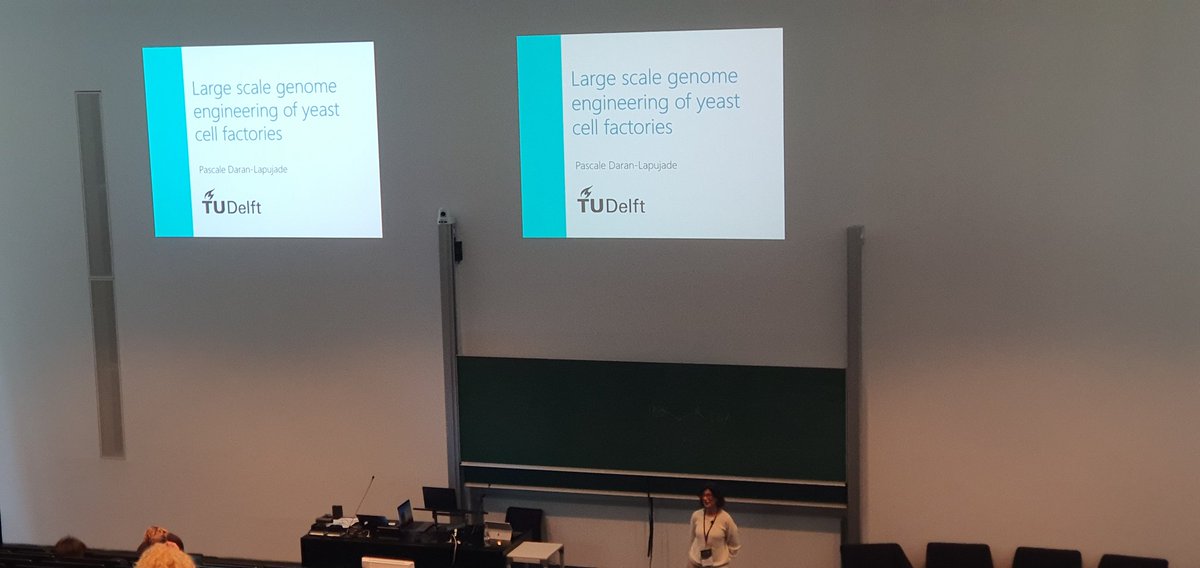 GASB SynBio (@gasb_synbio) on Twitter photo The session ist started by <a href="/PascaleDL/">Daran-Lapujade</a>, who presents her research on using synthetic chromosomes and synthetic genomics approaches for large scale engineering of the yeast metabolism
#synbio #GASB6 #syntheticgenomics The session ist started by <a href="/PascaleDL/">Daran-Lapujade</a>, who presents her research on using synthetic chromosomes and synthetic genomics approaches for large scale engineering of the yeast metabolism
#synbio #GASB6 #syntheticgenomics