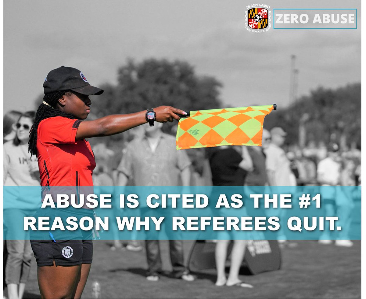 SAMSoccer06's tweet photo. We need to end referee abuse! This is one of the main causes of our referee shortage we are working through. Please remember to respect the referees and let them do their jobs! Keep working towards #ZeroAbuse ! https://t.co/Rl9k1VhVFt